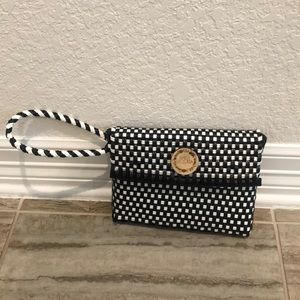 Woven Wristlet by 𝅺Maria Victoria Black and White